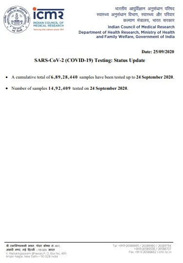 india coronavirus samples tested icmr 